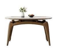Dining Table Rock Plate Dining Table Modern Simple Home Round Small Apartment Retractable Dining Room Table(1.5m)