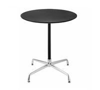 Dining Table Round Small Office Table Conference Table Coffee Meeting Table W/Stainless Wood Tabletop With Metal Pedestal Base Pedestal For Office Boardroom Kitchen Living Room(Size:70X70X74CM)
