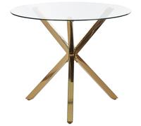 Dining Table SAVONI Gold 90 cm 90 cm Tempered Glass