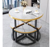 Dining Table Set for 4, Modern Circle Kitchen Table with Chairs, Dinette Room Furniture for 4, Elegant Design for Enhanced Dining Experience
