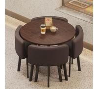 Dining Table Set for 4 One Table & Four Chairs Elegant Kitchen Dining Furniture Space Saving Table and Bench Set for Small Spaces Modern Home Decor A12