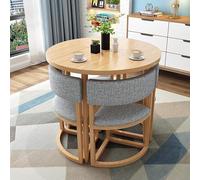 Dining Table Set for 4 Small, 5 Piece Modern Dining Table Set, Round 80cm Breakfast, Includes 4 soft-cushioned chairs, for offices, apartments, study rooms, and balconies,013