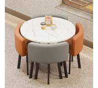 Dining Table Set for 4 - Space-Saving Modern Kitchen Table with Bench and Chairs - Ideal for Small Spaces, Apartments, and Dining Rooms - Stylish & Functional Furniture