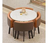 Dining Table Set for 4 - Space-Saving Modern Kitchen Table with Bench and Chairs - Ideal for Small Spaces, Apartments, and Dining Rooms - Stylish & Functional Furniture