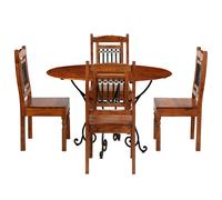 Dining Table Set Kitchen Table Solid Acacia Wood with Sheesham Finish vidaXL