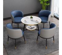 Dining Table Set, Modern Kitchen Table with Upholstered Chairs, Small Conference Room and Reception Negotiation Table, Nordic Design