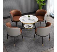 Dining Table Set, Modern Kitchen Table with Upholstered Chairs, Small Conference Room and Reception Negotiation Table, Nordic Design