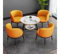 Dining Table Set, Modern Kitchen Table with Upholstered Chairs, Small Conference Room and Reception Negotiation Table, Nordic Design