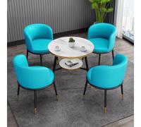 Dining Table Set, Modern Kitchen Table with Upholstered Chairs, Small Conference Room and Reception Negotiation Table, Nordic Design