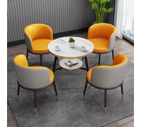 Dining Table Set, Modern Kitchen Table with Upholstered Chairs, Small Conference Room and Reception Negotiation Table, Nordic Design