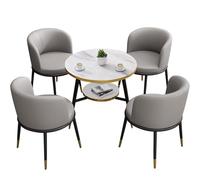 Dining Table Set, Modern Kitchen Table with Upholstered Chairs, Small Conference Room and Reception Negotiation Table, Nordic Design