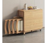 Dining Table Set, Solid Wood Folding Drop Leaf Table, Extendable for Kitchen Dining Room Restaurant, 1.4m