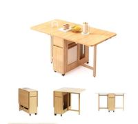 Dining Table Set with 2 Chairs, Folding Drop Leaf Design, Space-Saving Bamboo, Ideal for Small Kitchens and Dining Rooms, No Assembly Required