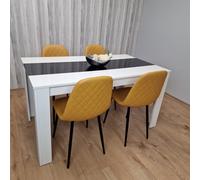 KOSY KOALA Dining Table Set with 4 Chairs Dining Room & Kitchen table set of 4 in White | Size: 140 cm x 80 cm KOSY KOALA White 140 cm x 80 cm