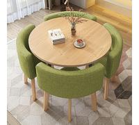 Dining Table Set with 4 Chairs - Modern Wooden Conference Table for Living Room and Dining Room - Reception Table and Chair Combination