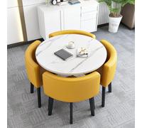 Dining Table Set with 4 Stackable Chairs, Space Saving Design for Small Spaces, Ideal for Living Room and Kitchen