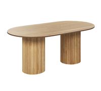 Beliani Dining Table SHERIDAN Natural Ash Wood 180 cm 100 cm