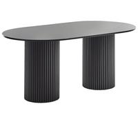 Dining Table SHERIDAN Wood-like Engineered Wood Black
