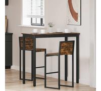 Dining Table Smoked Oak 110x55x105cm Engineered Wood Top Metal Legs Modern Urban