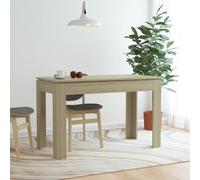Dining Table Smoked Oak 120x60x76 cm Engineered Wood Minimalist Compact Set Home
