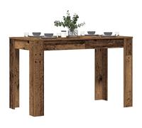 Dining Table Smoked Oak 120x60x76 cm Engineered Wood Rustic Compact for Kitchen