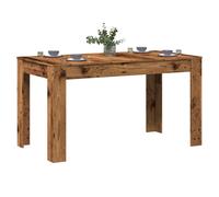 Dining Table Smoked Oak 140x74.5x76 cm Engineered Wood Rustic Dining Industrial