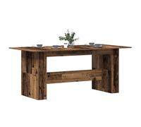 Dining Table Smoked Oak 180x90x76 cm Engineered Wood Rustic Bistro Style Durable