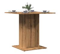 Dining Table Smoked Oak 80x80x75 cm Engineered Wood Square Base Minimalist Solid
