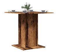 Dining Table Smoked Oak 80x80x75 cm Engineered Wood Square Stable Base Minimal.
