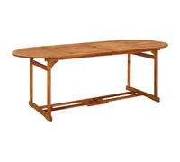 Dining Table Solid Acacia Wood Natural 220x90x75 cm Large Outdoor Rustic Patio