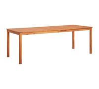 Dining Table Solid Acacia Wood Rustic Natural 215x90x74cm Outdoor Umbrella Hole