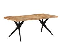 Dining Table Solid Acacia Wood Top Black Iron Legs Industrial Rustic 180x90x77cm