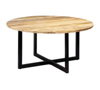 Dining Table Solid Mango Wood Brown & Black 150 x 73 cm Industrial Iron Legs New