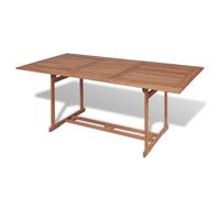 Dining Table Solid Teak 180x90x75 cm Warm Honey Finish Outdoor Garden Patio Hole