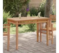 Dining Table Solid Teak Wood 120x65x80 cm Natural Outdoor Hardwood Garden-Ready