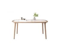 Dining Table Solid Wood Rock Board Dining Table Modern Simple Ash Rectangular Nordic Dining Room Table(130x70x75cm)