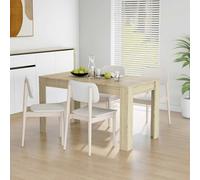 Dining Table Sonoma Oak 140x74.5x76cm Poly Rattan Top Steel Frame Outdoor Garden