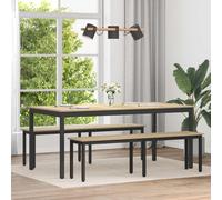 Dining Table Sonoma Oak 180x90x75 cm Engineered Wood Black Metal Frame Sturdy XL