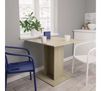 Dining Table Square 80x80x75 cm Smoked Oak Engineered Wood Minimalist StableBase