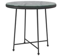 Dining Table Tempered Glass and Steel Table Black/Brown Multi Sizes vidaXL