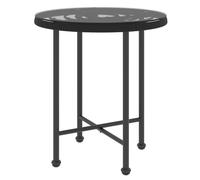 Dining Table Tempered Glass and Steel Table Black/Brown Multi Sizes vidaXL