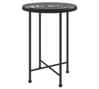 Dining Table Tempered Glass and Steel Table Black/Brown Multi Sizes vidaXL