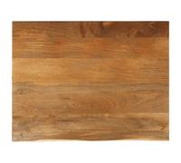 Dining Table Top Solid Mango Wood Oak Finish Live Edge 90x80x3.8cm Grain