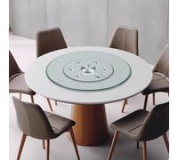 Dining Table Turntable Lazy Susan 50/60cm Tabletop Tempered Glass Display Turntable Home Rotating Tray Centerpiece Swivel Serving Plate with Aluminum Alloy Bearing