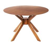 Beliani Dining Table Tymis Dark Mahogany 120 Cm 120 Cm