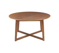 Beliani Dining Table WAIPORI Dark Oak 140 cm 140 cm, Brown