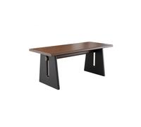 Dining Table Walnut Solid Wood Dining Table Log Large Square Living Room Workbench Dining Room Table(140cm)
