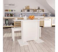 Dining Table White 110x60x75 cm Engineered Wood Rectangular Minimalist SturdyTop