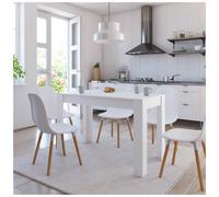 vidaXL Dining Table White Engineered Wood Kitchen Dinner Dining Room Table