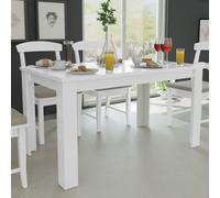 Dining Table White 140x80x75cm Engineered Wood Modern Rectangular Easy-Clean 4pc